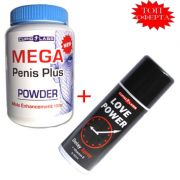 Протеин за уголемяване на пениса Mega Penis Plus Powder + Задържащ спрей за мъже Love Power